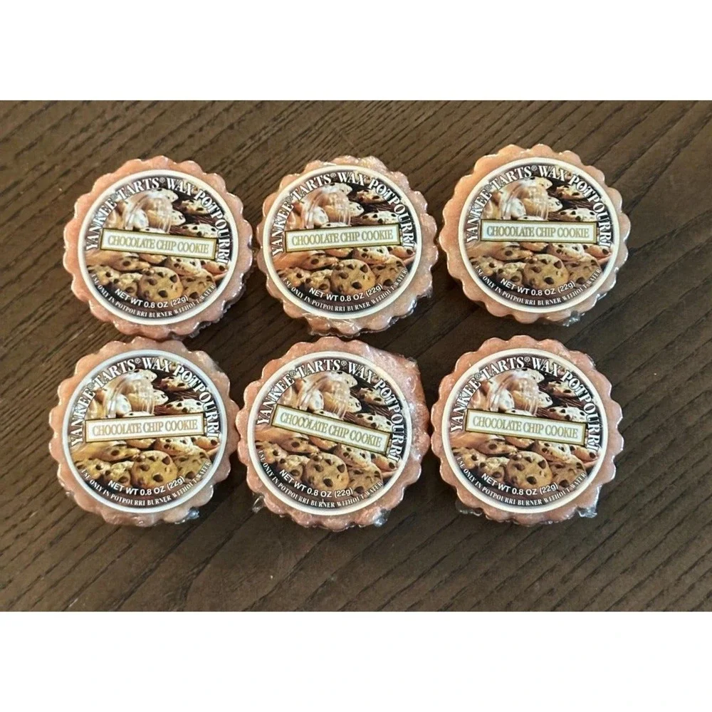Lot of 6 Yankee Candle Tarts Wax Potpourri Chocolate Chip Cookie Melts 0.8oz New